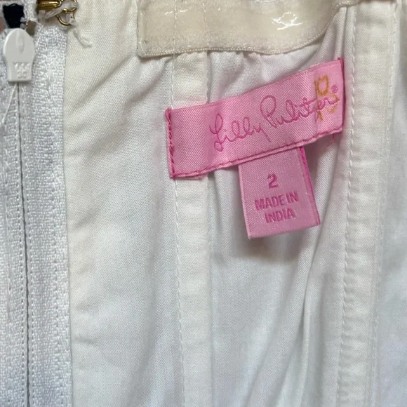 Lilly Pulitzer Strapless Dress in White and Navy - Picture 5 of 6